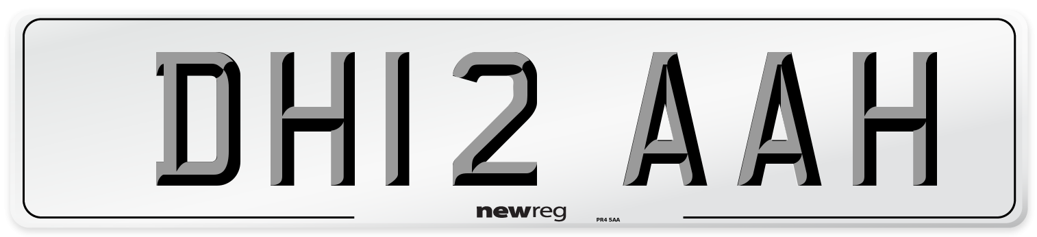 DH12 AAH Number Plate from New Reg